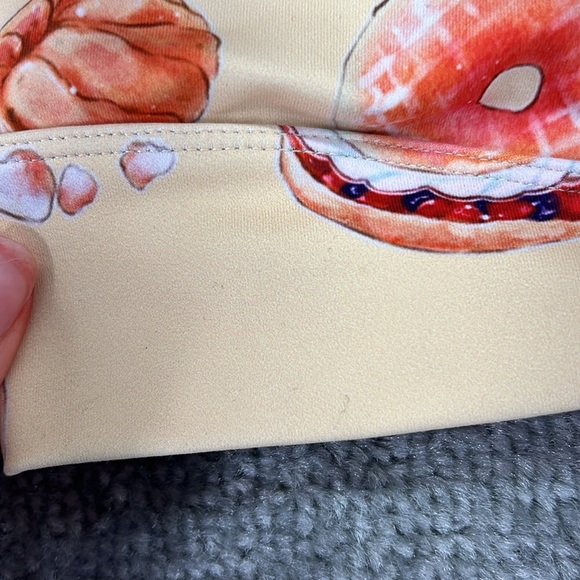 Iron Yokai Athletic Active Sports Bra Work Out Yellow Orange Mesh Floral Women S - Picture 9 of 12